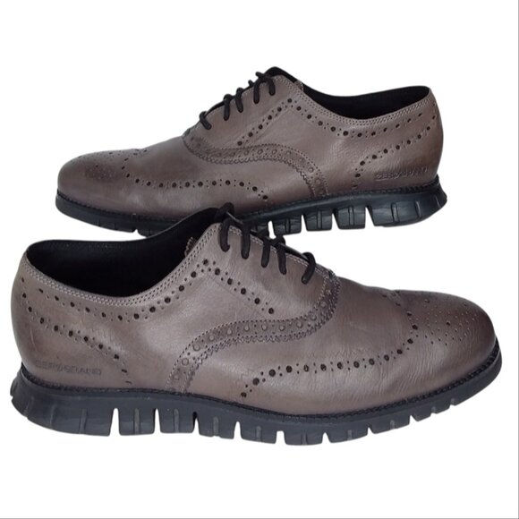 Cole Haan Zerogrand Wingtip Oxford Leather Shoes Size 10.5 Burnished Pavement main image 10